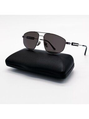 NEW BALENCIAGA BB0115S 001 SUNGLASSES BLACK PILOT UNISEX EYEWEAR BALENCIAGA